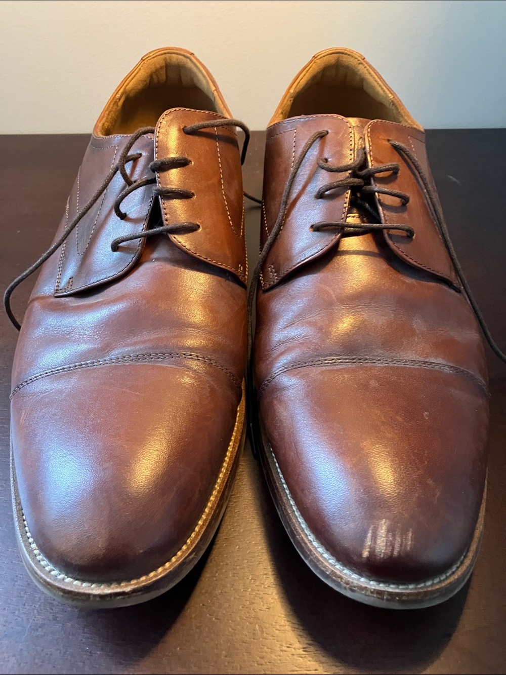 Florsheim Classic Men's Brown Leather Lace-Up Dress Shoes size 14 good condition